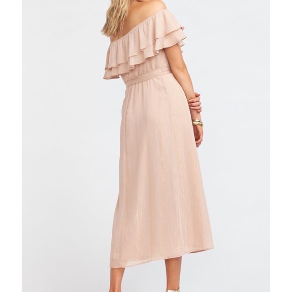 NWT Show Me Your Mumu Women’s Pink Faux Wrap Off Shoulder Rosie Dress - size L - Picture 10 of 12